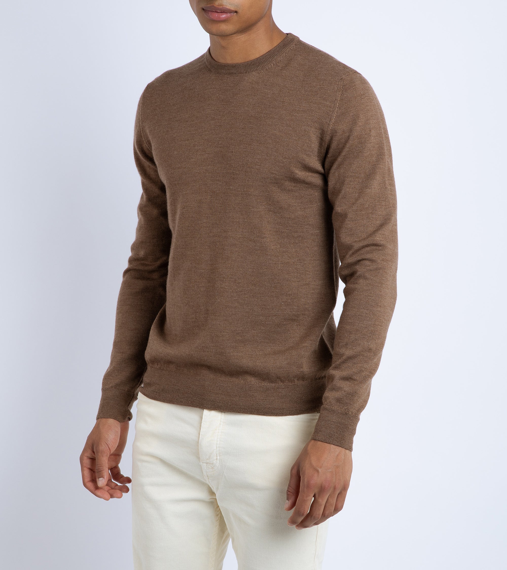 Trunk Harley Merino Crew Neck Sweater: Dark Beige