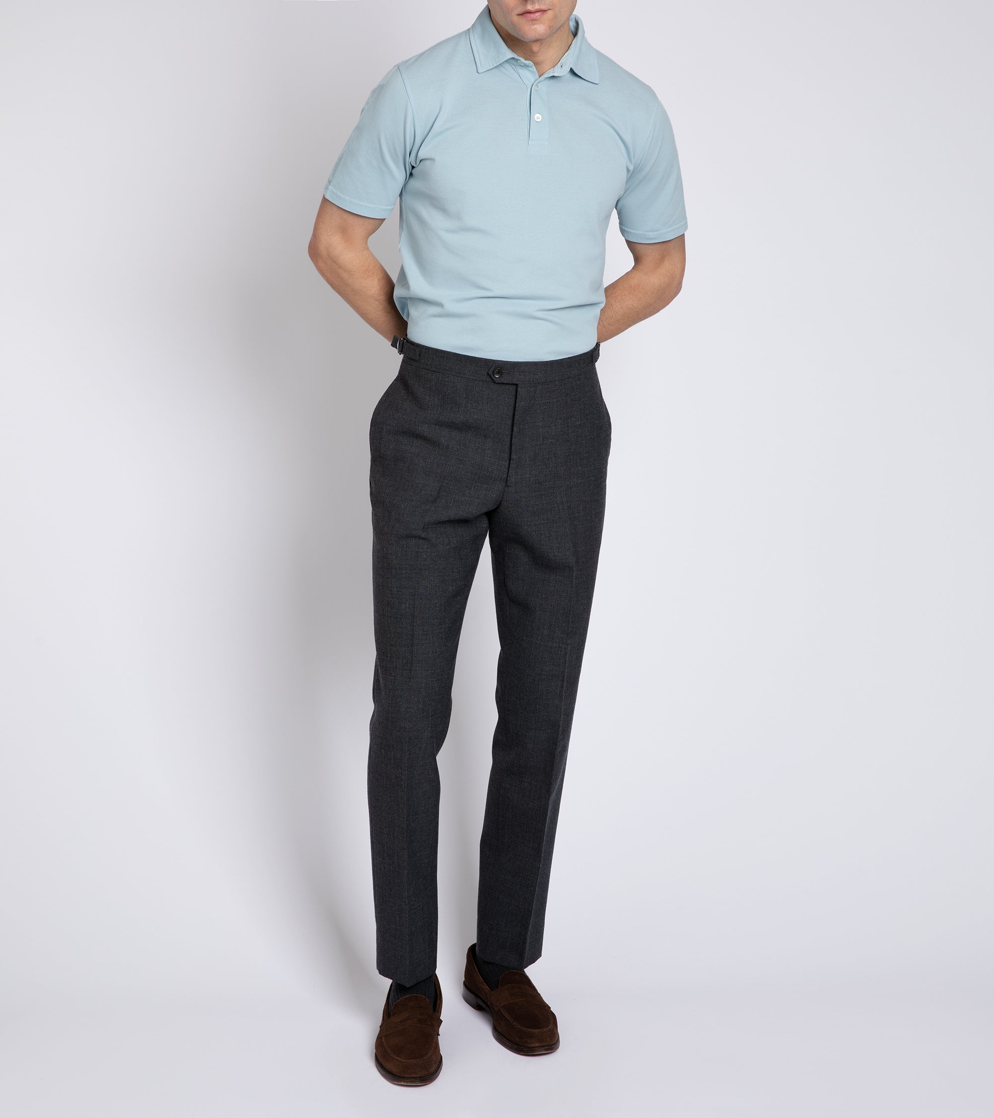 Trunk Moxon Short Sleeve Polo Shirt: Light Blue