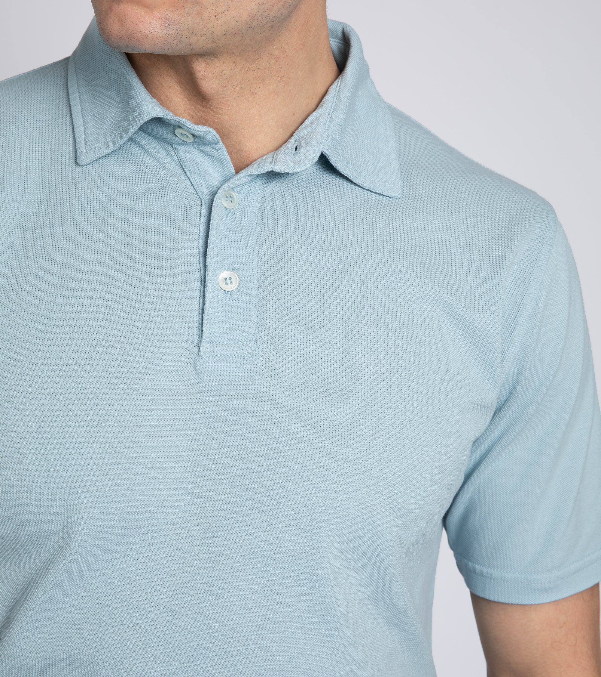 Trunk Moxon Short Sleeve Polo Shirt: Light Blue